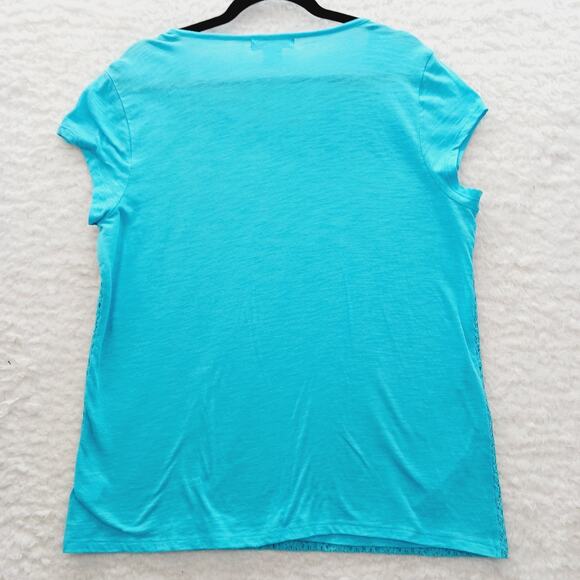 T-Shirt Size PXL Aqua Lace Whimsycore Light Academia Couquette Office Siren Y2K - Picture 3 of 11